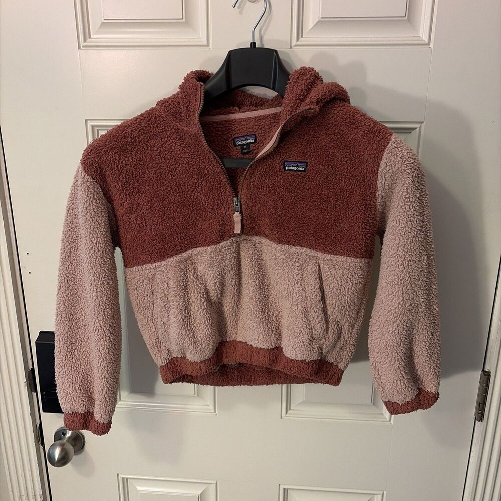 Patagonia Girls Los Gatos Hoody Youth Size XL Half Zip Fleece Mauve